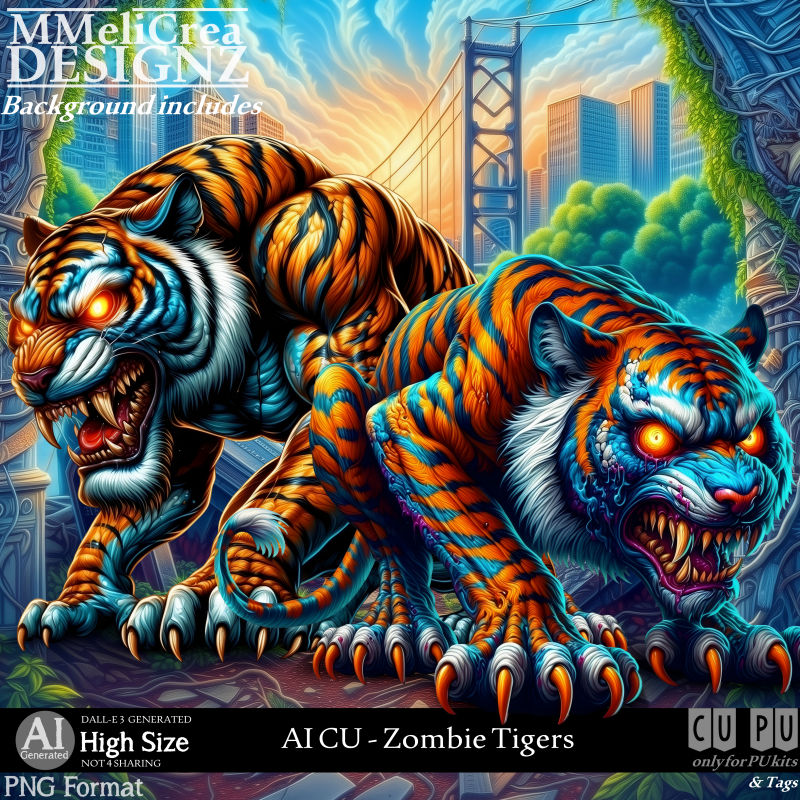 (image for) AI - CU Zombie Tigers (CU4PU / PNG)